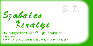 szabolcs kiralyi business card